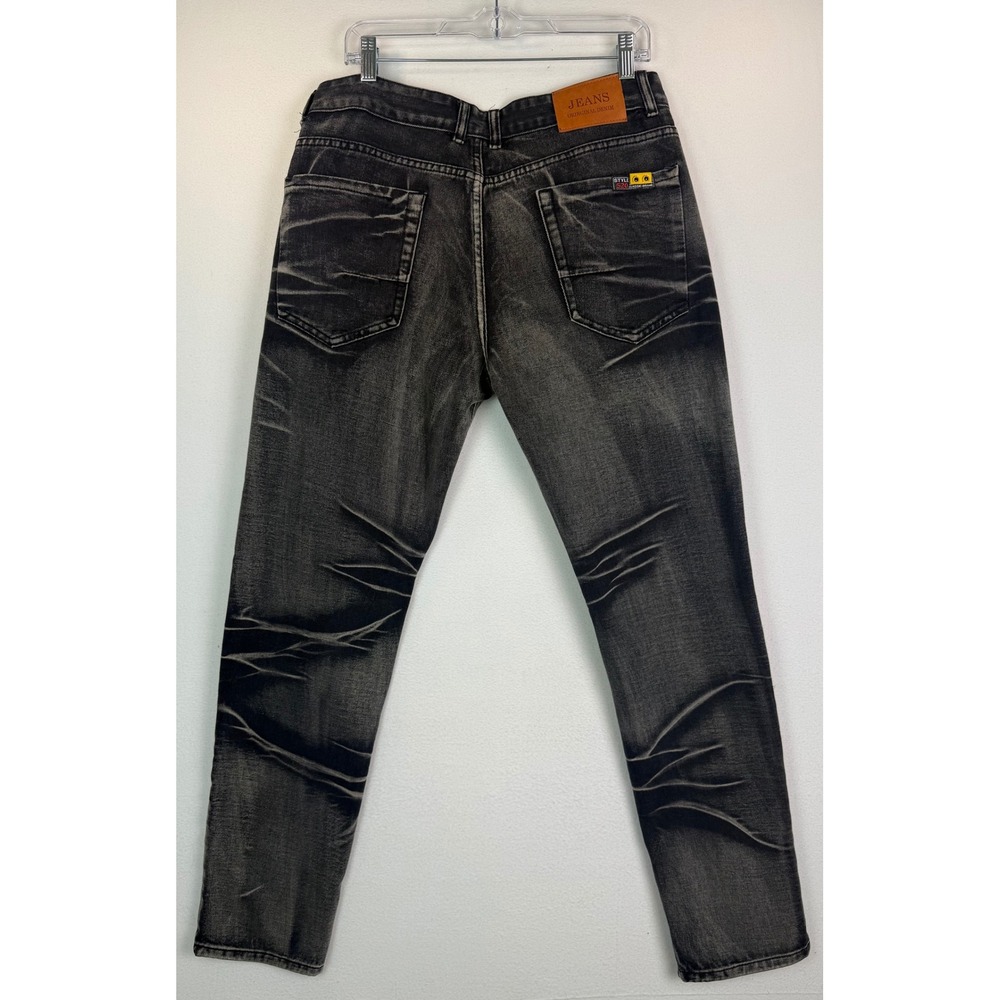 Mars Denim Z Andera Style 520 Straight Black Washed Whiskered Jeans Size 34 - Picture 2 of 10